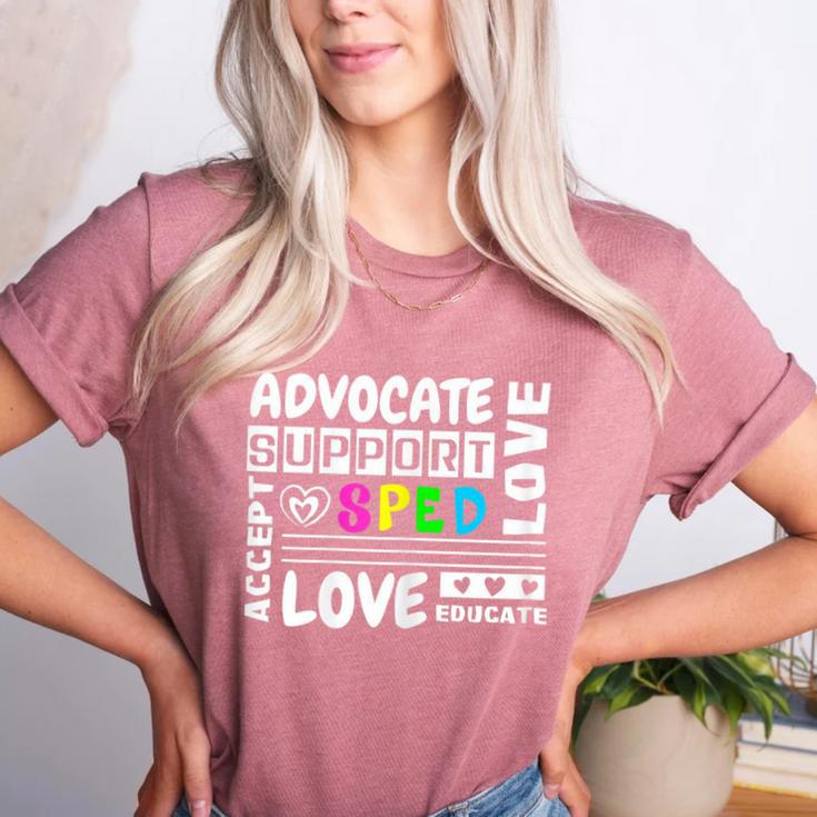 Special Education Advocate Love Support SPED Teacher Women's Heather T-Shirt