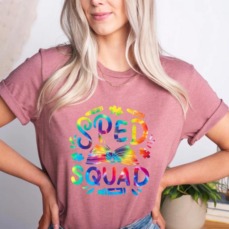 Special Education Teacher Sped Squad SPED Teacher Tie Dye Women's Heather T-Shirt