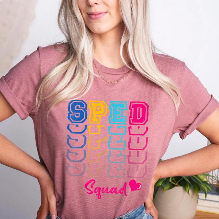 SPED Squad Proud Special Education Para Teacher Colorful Women's Heather T-Shirt