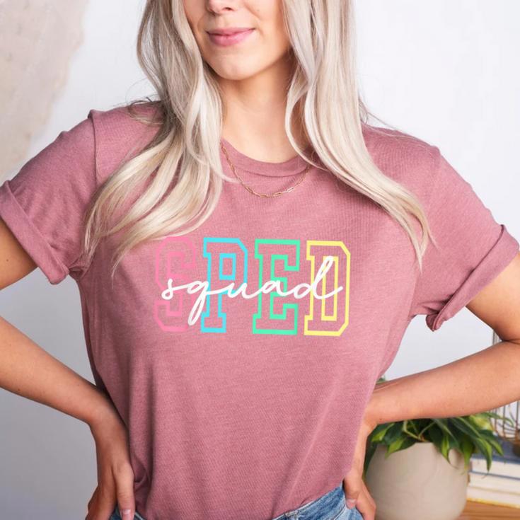 SPED Squad Team SPED Teacher Special Education Teacher Women's Heather T-Shirt