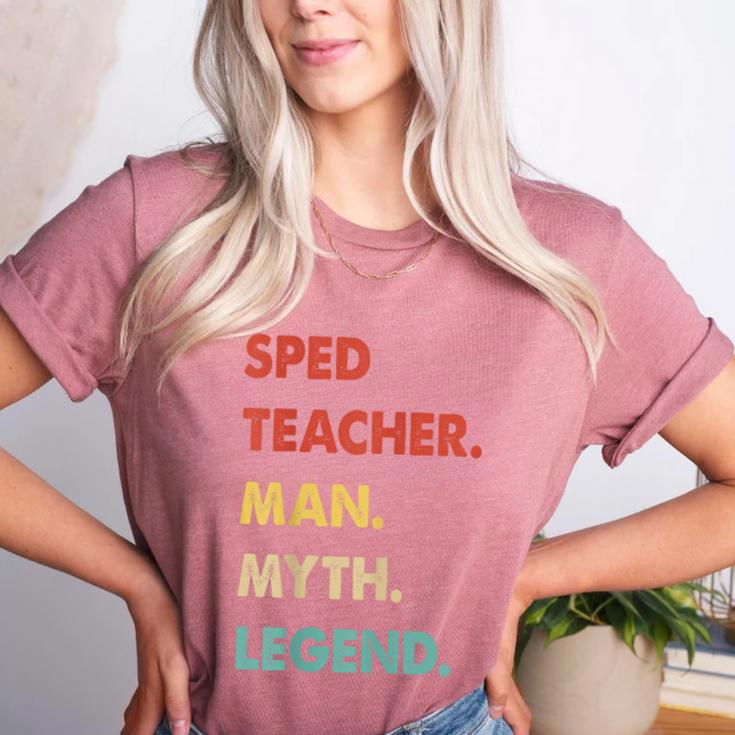 Sped Teacher Man Myth Legend Women's Heather T-Shirt
