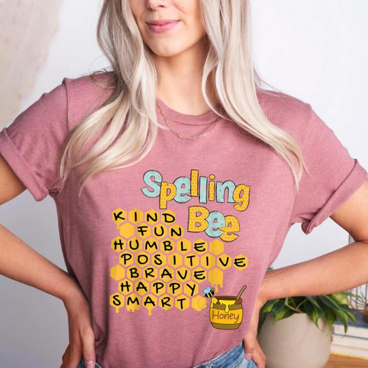 Spelling Bee Kind Positive Kindness Women Teacher Women's Heather T-Shirt