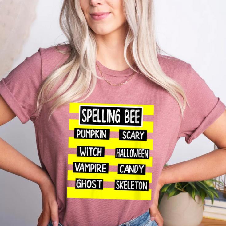Spelling Bee Pun Halloween Costume For Teachers Women's Heather T-Shirt