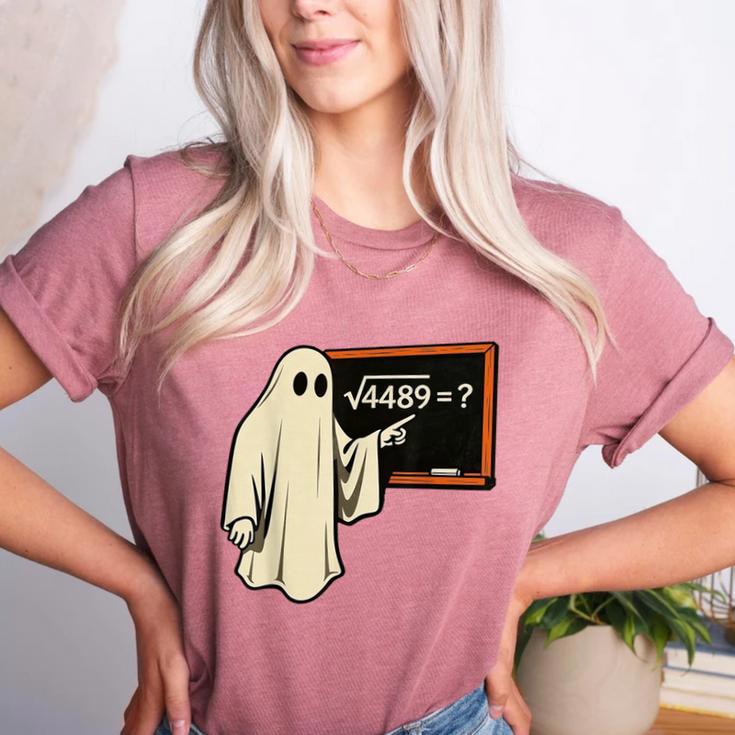 Square Root 67 Ghost Math Teacher 4489 Meme Halloween Women's Heather T-Shirt