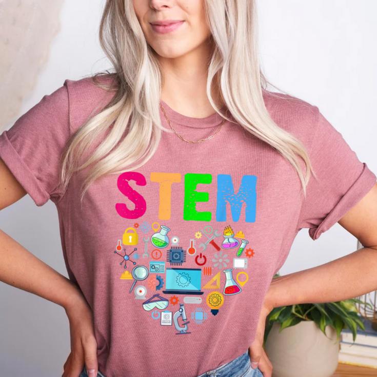 STEM Science Technology Engineering Math Teacher Women's Heather T-Shirt