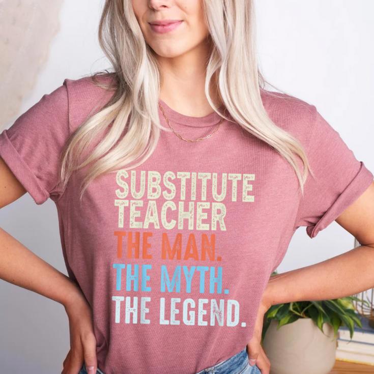 Substitute Teacher Man The Myth The Legend Appreciation Day Women's Heather T-Shirt
