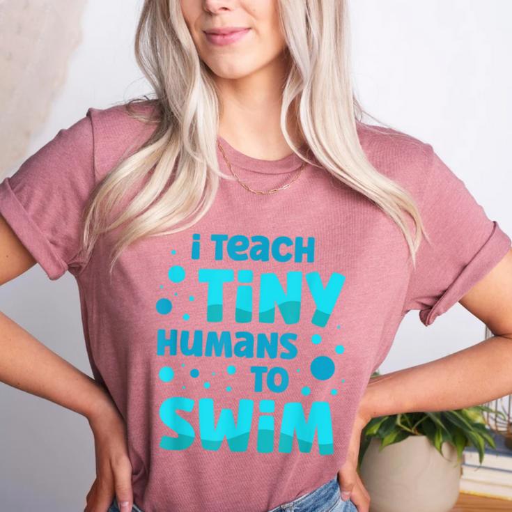 Swimming Teacher I Teach Tiny Humans To Swim Swim Instructor Women's Heather T-Shirt