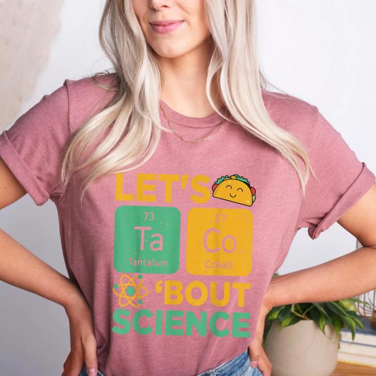 Lets Tacos Bout Science Teacher Chemistry Physics Women's Heather T-Shirt