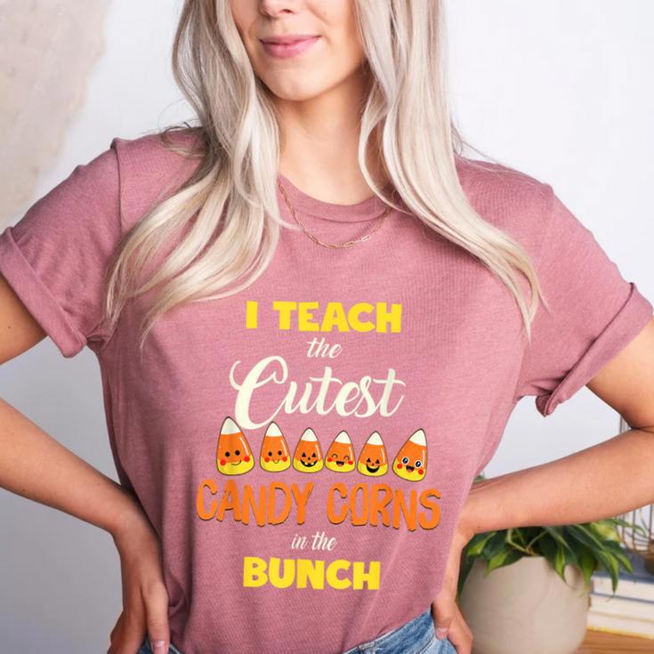 I Teach The Cutest Candy Corn In The Patch Teacher Halloween Women's Heather T-Shirt