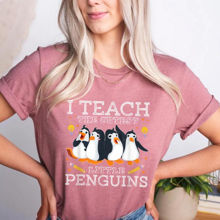 I Teach The Cutest Little Penguins Cute School Teacher Tee Women's Heather T-Shirt