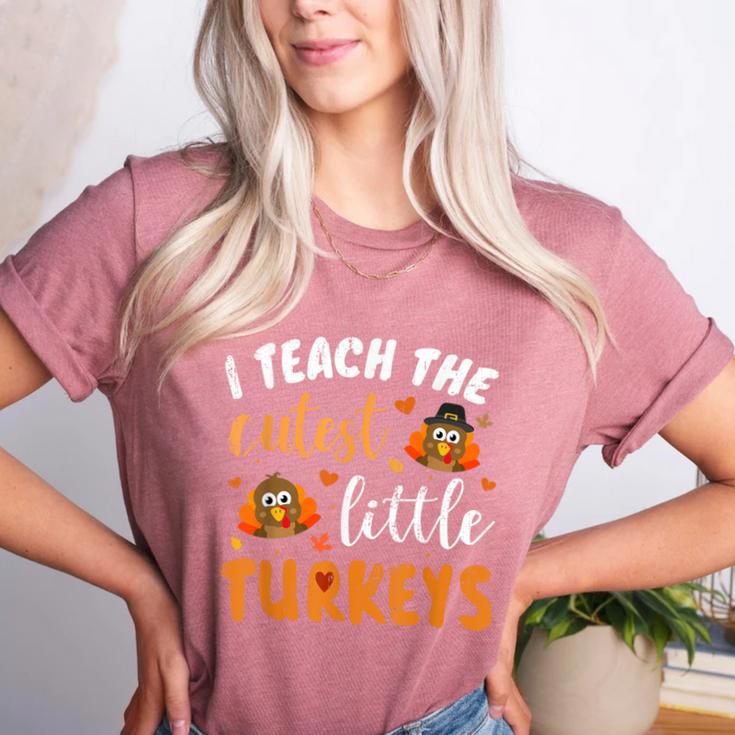 I Teach The Cutest Little Turkeys For Teacher Thanksgiving Women's Heather T-Shirt