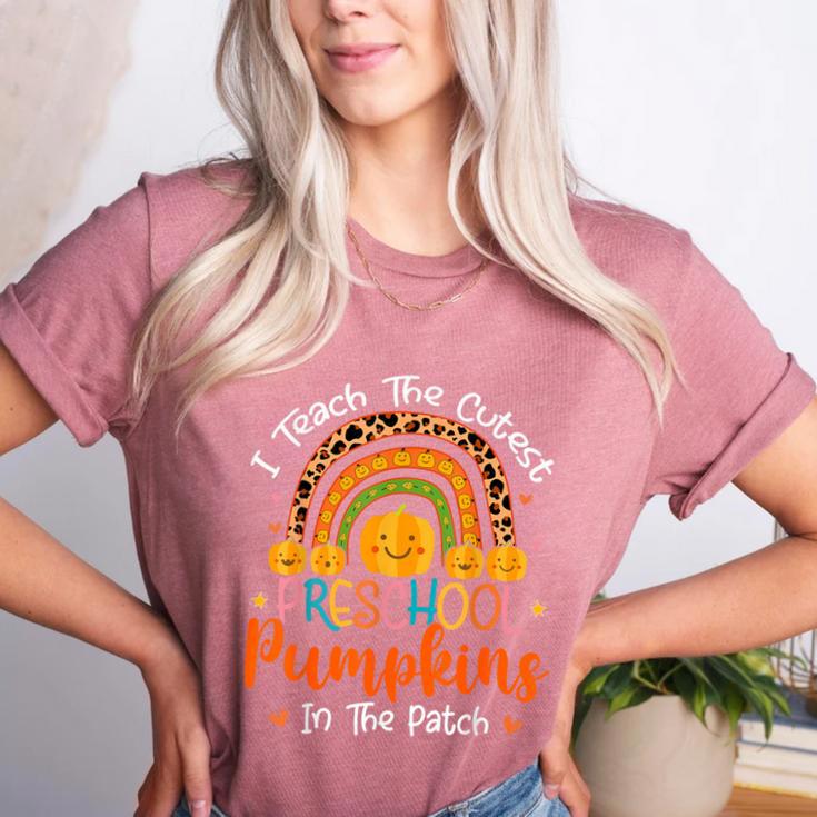 I Teach The Cutest Preschool Pumpkin Teacher Halloween For Men Women Kids Women's Heather T-Shirt