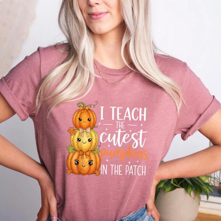 I Teach The Cutest Pumpkins In The Patch Fall Autumn Teacher Women's Heather T-Shirt