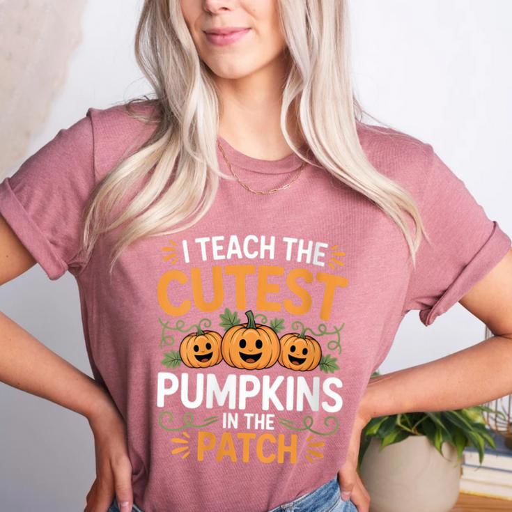I Teach The Cutest Pumpkins In The Patch Halloween Teacher Women's Heather T-Shirt
