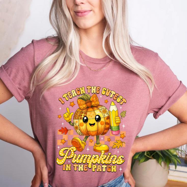 I Teach The Cutest Pumpkins In The Patch Teacher Halloween Women's Heather T-Shirt