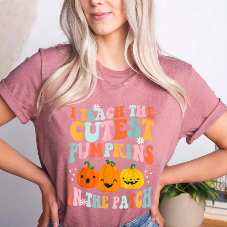 I Teach The Cutest Pumpkins In The Patch Teacher Women's Heather T-Shirt