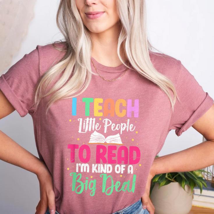 I Teach Little People To Read Reading Teacher For Men Women Girls Kids Women's Heather T-Shirt