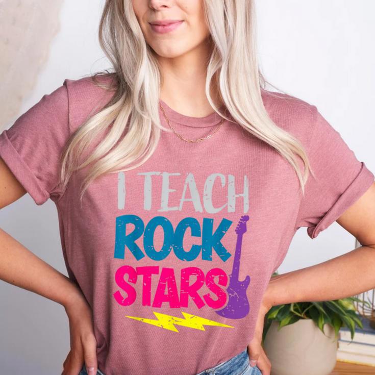 I Teach Rockstars Tee Orchestra Music Teacher Back To School Women's Heather T-Shirt