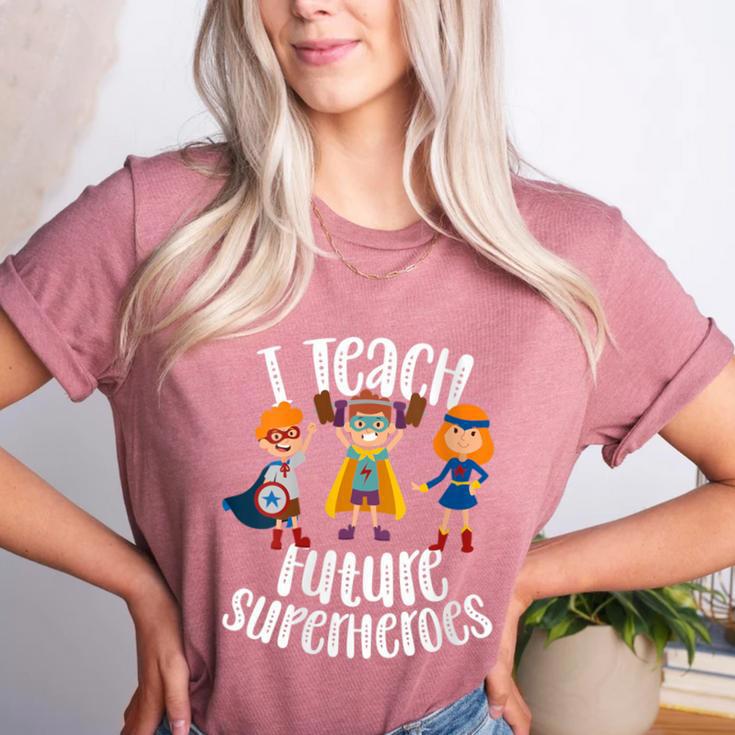 I Teach Superheroes Cute Back To School Teacher Women's Heather T-Shirt