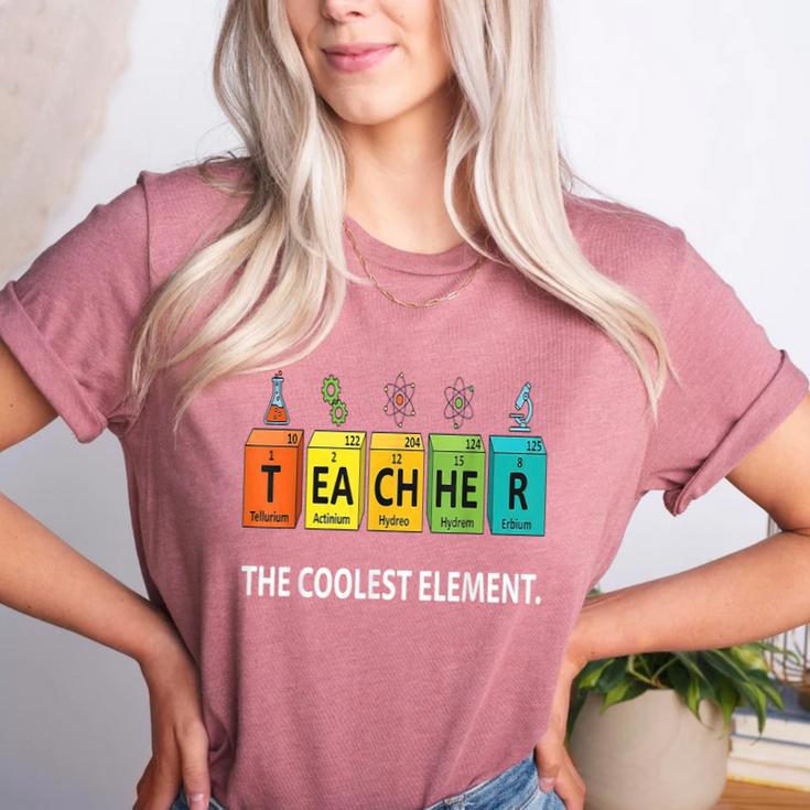 Teacher The Coolest Element Chemistry Periodic Table Science Women's Heather T-Shirt
