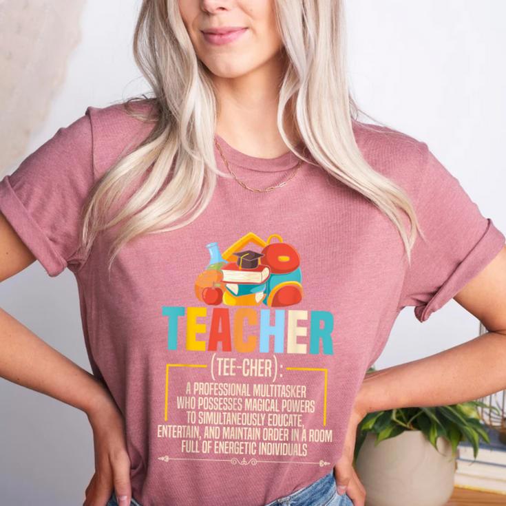 Teacher Definition Teaching School Teacher Men Women Women's Heather T-Shirt