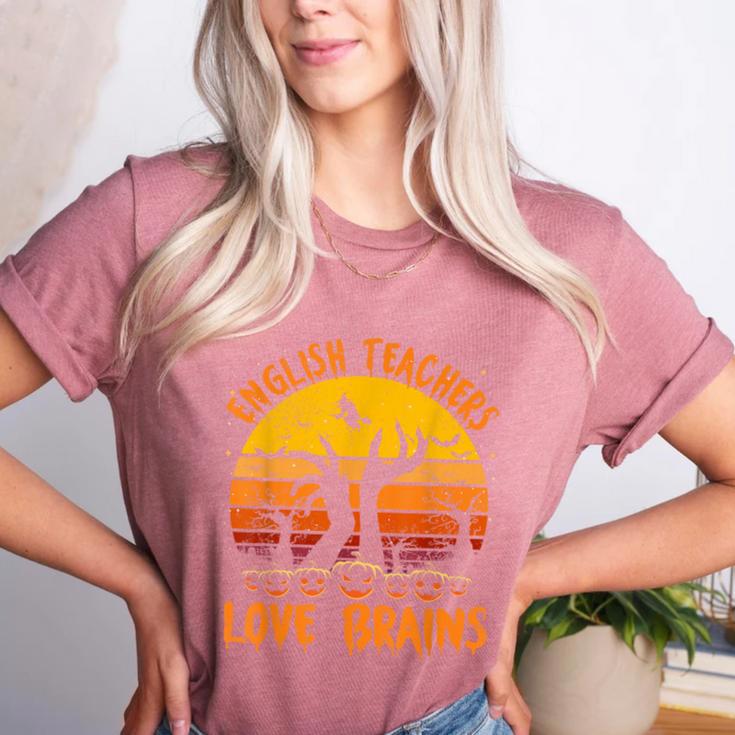 Teacher Halloween All English Teachers Love Brains Women's Heather T-Shirt