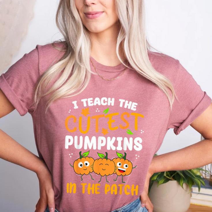 Teacher Halloween Pre-K Teacher Kindergarten Cutest Pumpkins Men Women Kids Women's Heather T-Shirt