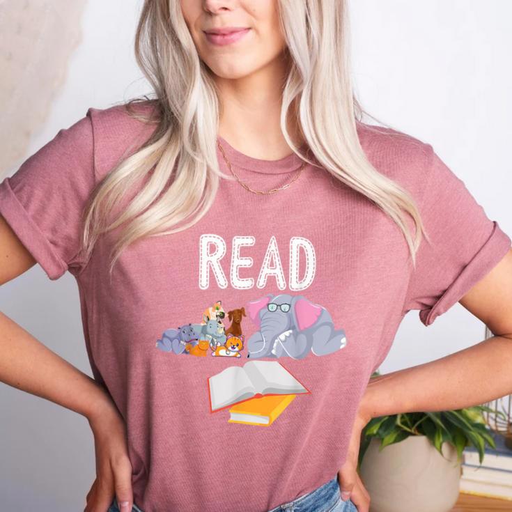 Teacher Library Read Book Club Piggie Elephant Pigeons Men Women Kids Women's Heather T-Shirt