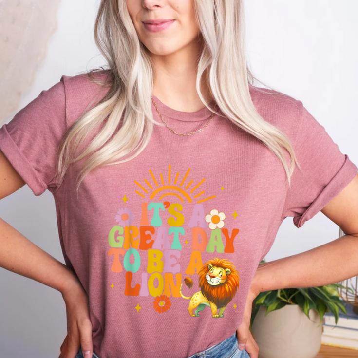 Teacher Life Back To School It's A Great A Day To Be A Lion Women's Heather T-Shirt