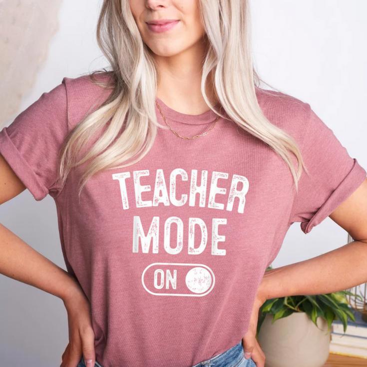 Teacher Mode On School Education Educator Women's Heather T-Shirt