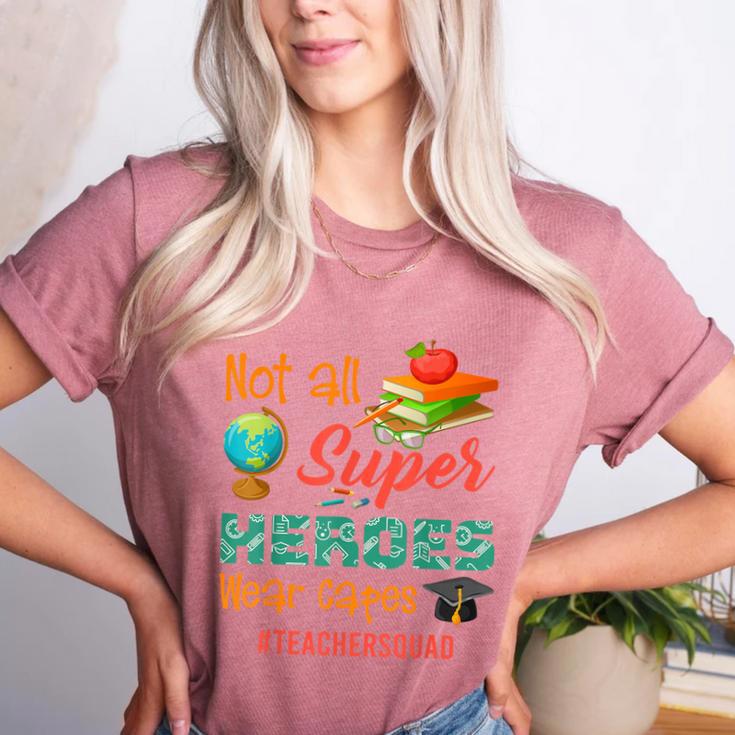 Teacher Not All Superheroes Wear Capes Teacher Squad Women's Heather T-Shirt