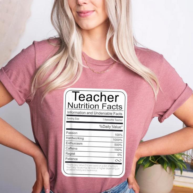 Teacher Nutrition Facts Teachers Nutritional Fact Women's Heather T-Shirt