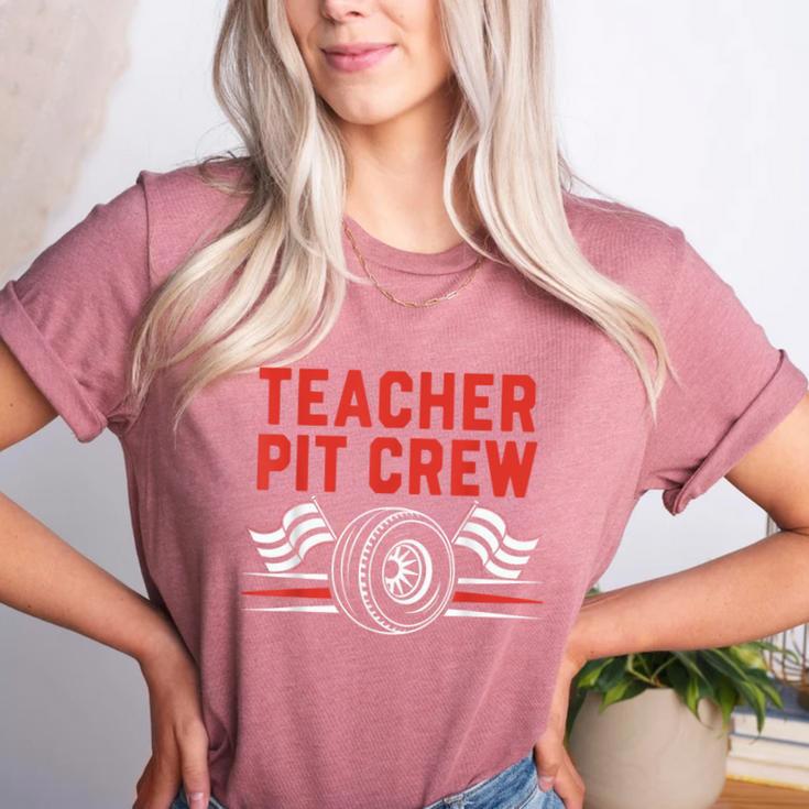 Teacher Pit Crew Race Car Driver Costume Men Women Kids Women's Heather T-Shirt