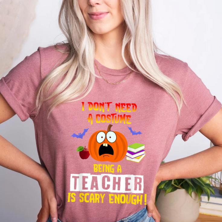 Being a Teacher Is Scary Enough Halloween Women's Heather T-Shirt