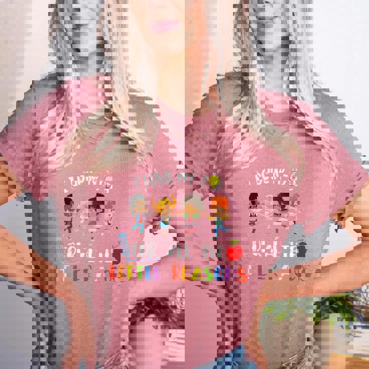 Teacher Shirt I Love My Job For All The Little Reasons Women&#x27;s Heather T-Shirt