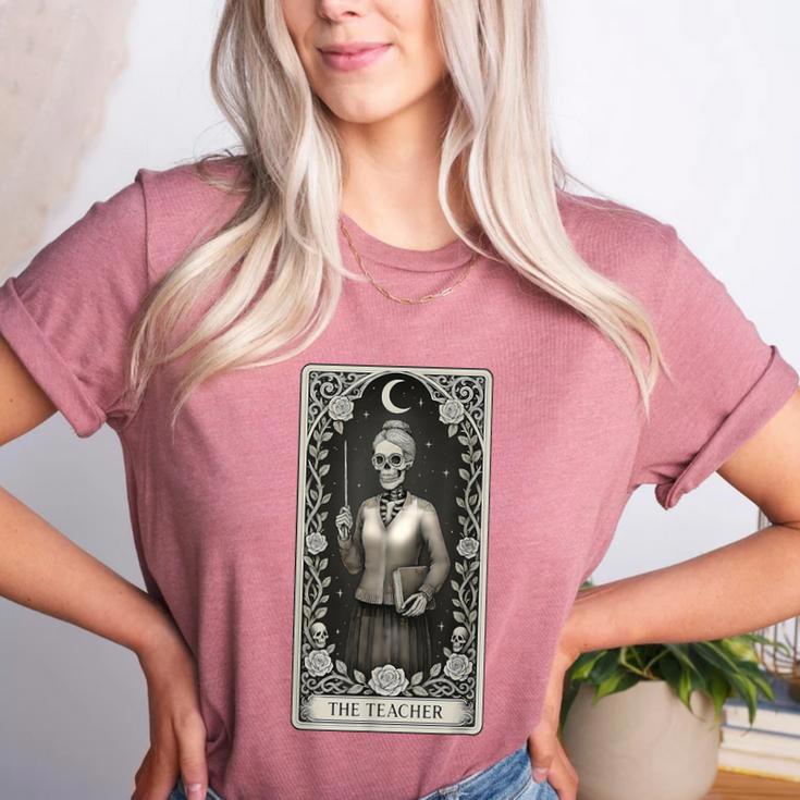 The Teacher Skeleton Tarot Card Women's Heather T-Shirt