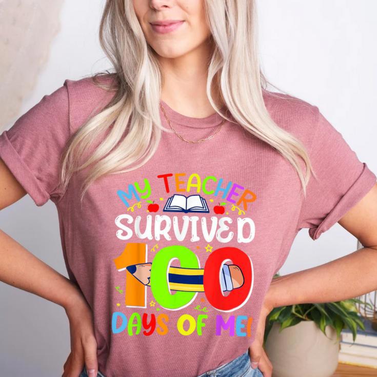 My Teacher Survived 100 Days Of Me 100 Days Of School Women's Heather T-Shirt