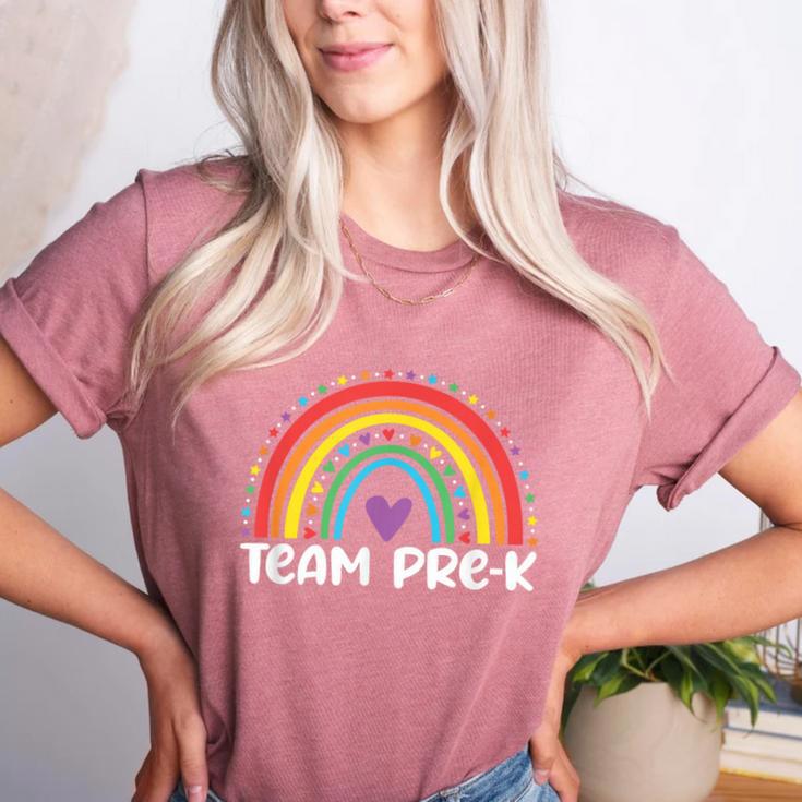 Team Pre-K Teacher Crew Squad Hello Back School Graduation Women's Heather T-Shirt
