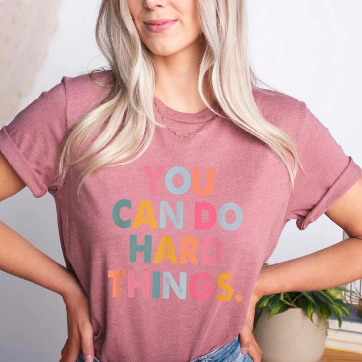 Test Day Teacher You Can Do Hard Things Women Kids Women's Heather T-Shirt