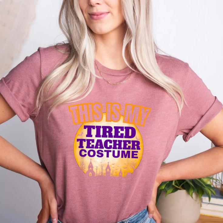 This Is My Tired Teacher Costume Halloween Teachers Women's Heather T-Shirt