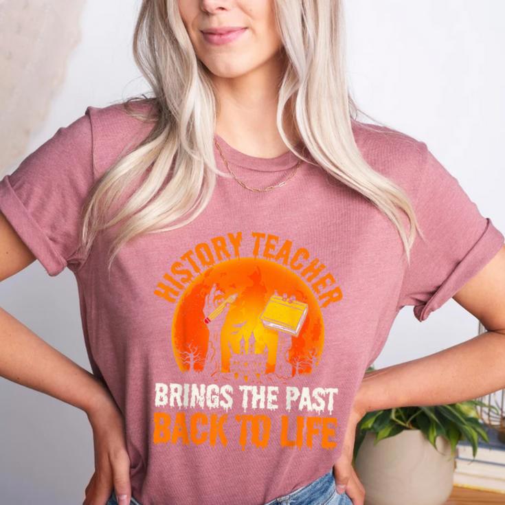 History Teacher Brings Past Back To Life Halloween Zombie Women's Heather T-Shirt