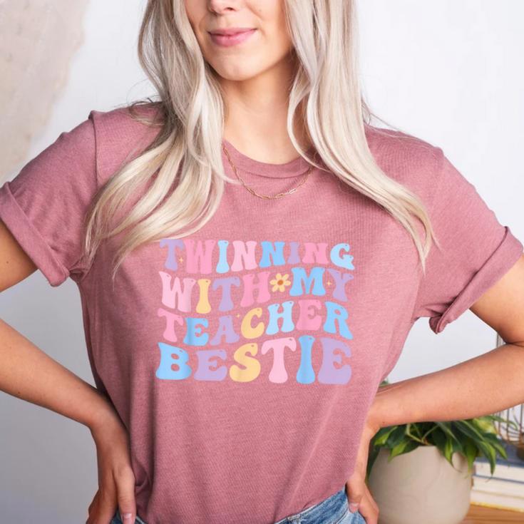 Twinning With My Teacher Bestie Teaching Partner Women's Heather T-Shirt