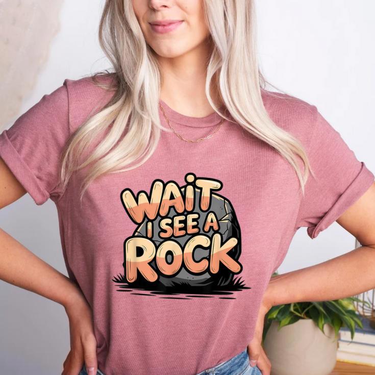 Wait I See A Rock Geology Teacher Women's Heather T-Shirt