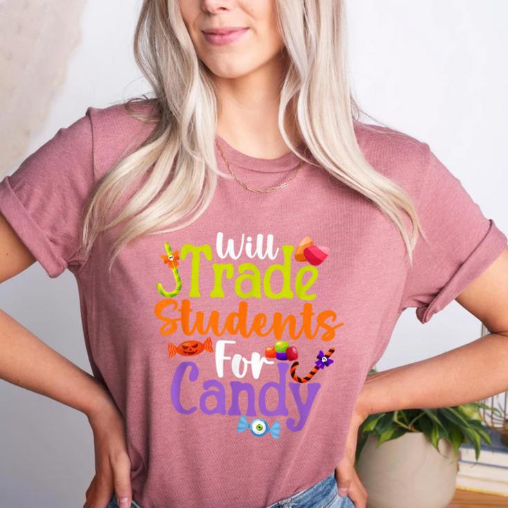 Will Trade Students For Candy Teacher Halloween Costume Women's Heather T-Shirt