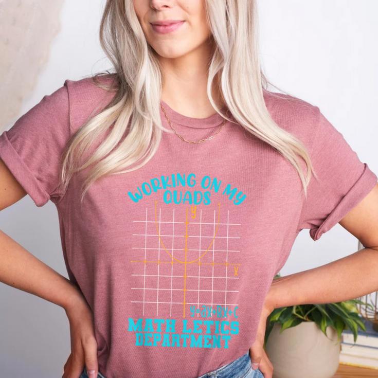 Working On My Quads Algebra Math Teacher Humor Women's Heather T-Shirt