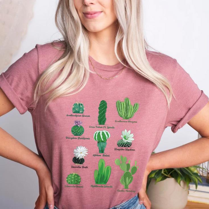 10 Types Of Cactus Succulent Teacher Chart Cactus Lover Tee Women's Heather T-Shirt 10 Types Of Cactus Succulent Teacher Chart Cactus Lover Tee Women's Heather T-Shirt