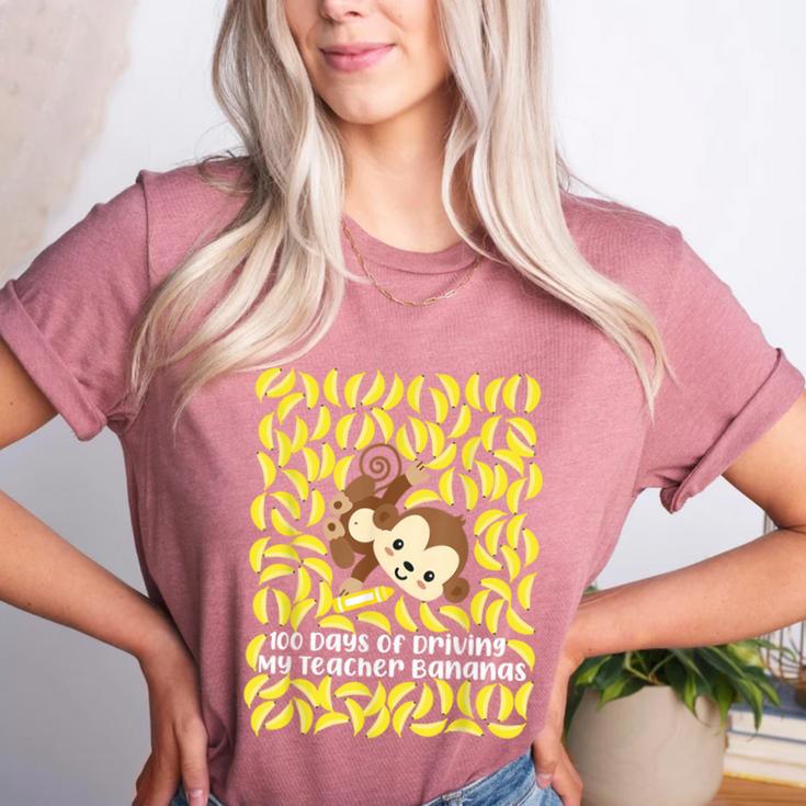 100th Day Of School Teacher Monkey Pun Banana For Men Women Girls Kids Women's Heather T-Shirt