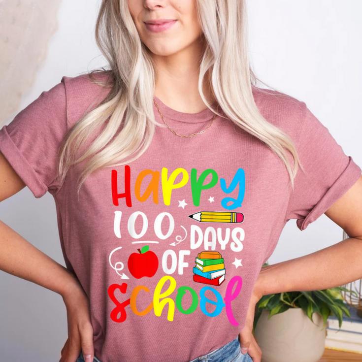 100th Day Of School Teachers Kids Girls Child Happy 100 Days Women's Heather T-Shirt