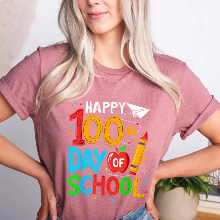 100th Day Of School Teachers Kids Happy 100 Days Women's Heather T-Shirt