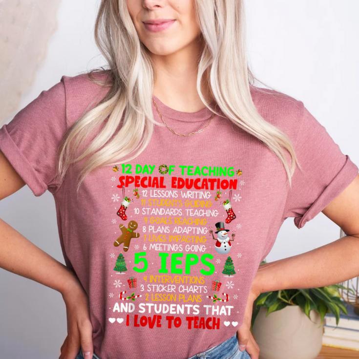 12 Days Of Teaching Special Education IEPS SPED Teacher Xmas Women's Heather T-Shirt